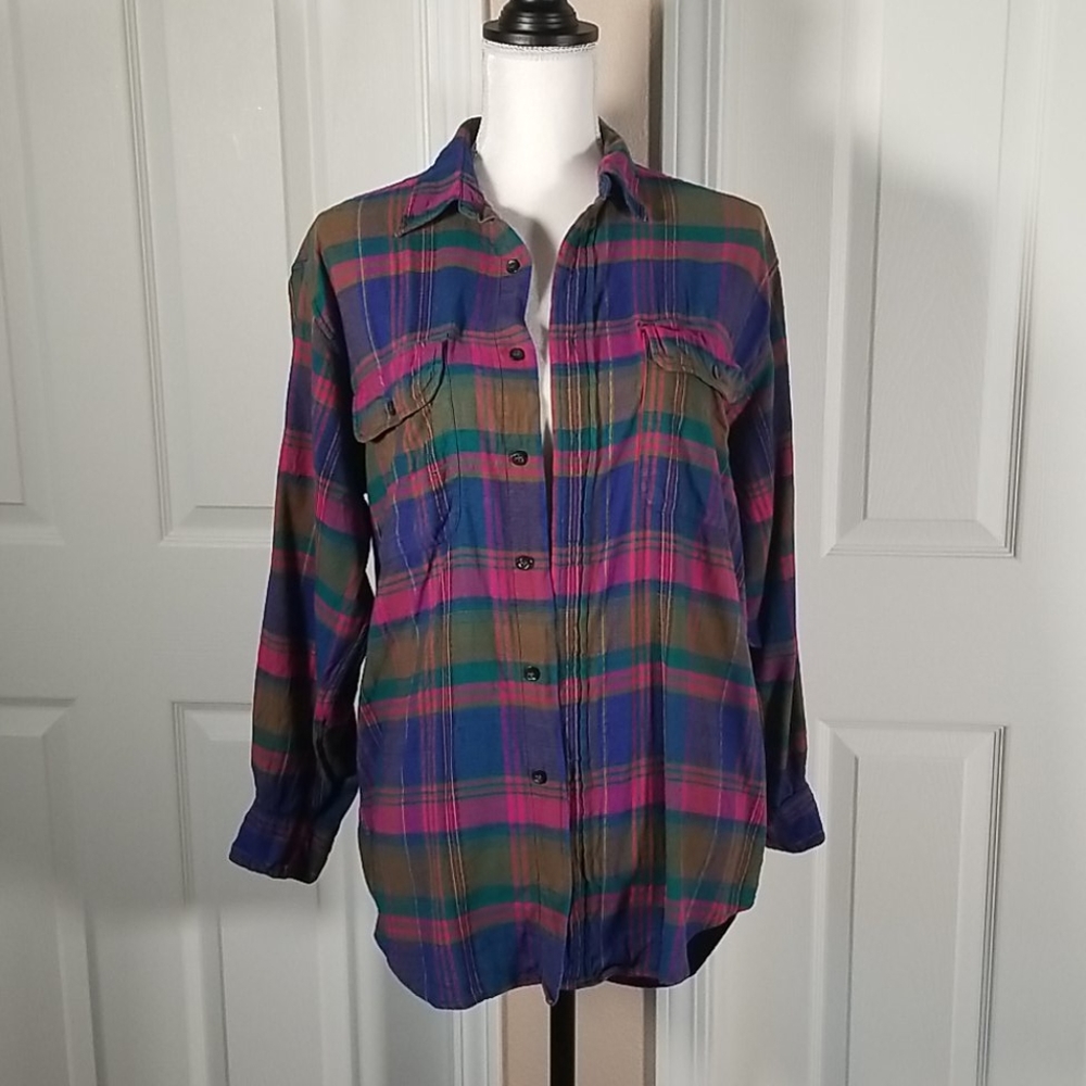 Christian Dior mens plaid button down shirt